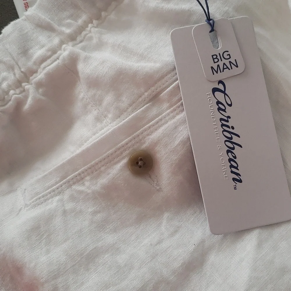 Linen Men 48x32 White Weekend Vacation Cruise Resort Relaxed Fit Pants New